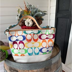Coach signature multicolor shoulder bag